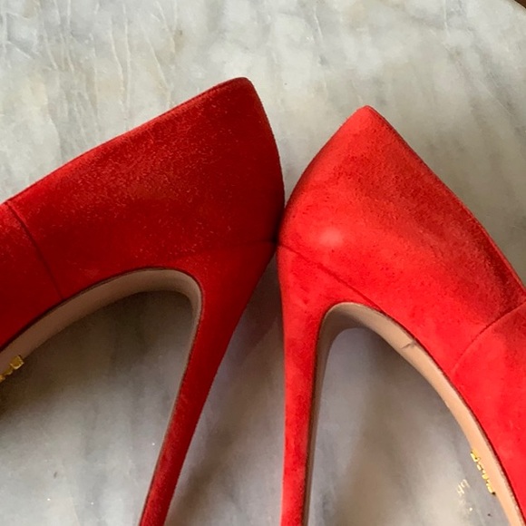 Prada Orange Suede Heels - Picture 9 of 12